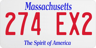 MA license plate 274EX2