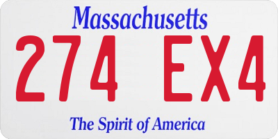 MA license plate 274EX4