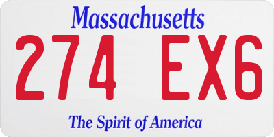 MA license plate 274EX6