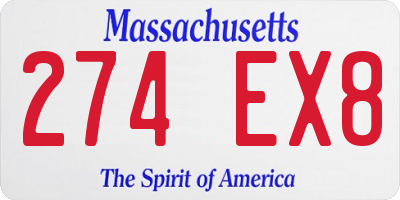 MA license plate 274EX8
