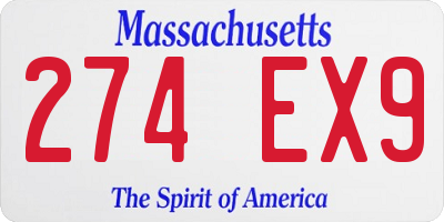 MA license plate 274EX9