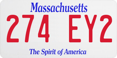 MA license plate 274EY2