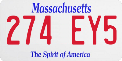 MA license plate 274EY5