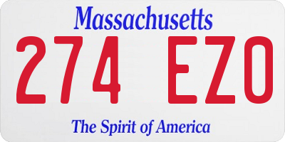 MA license plate 274EZ0
