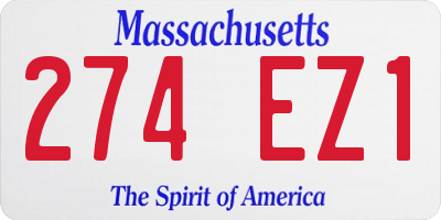 MA license plate 274EZ1