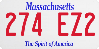 MA license plate 274EZ2