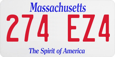 MA license plate 274EZ4