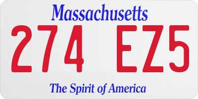 MA license plate 274EZ5