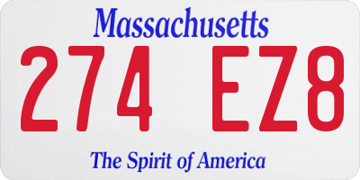 MA license plate 274EZ8