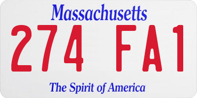 MA license plate 274FA1