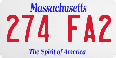 MA license plate 274FA2