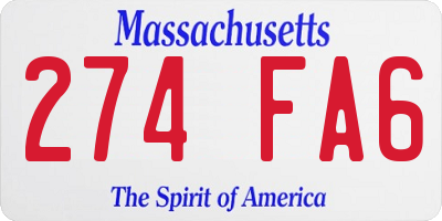 MA license plate 274FA6