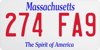 MA license plate 274FA9