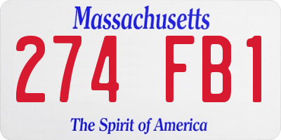 MA license plate 274FB1