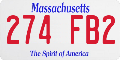 MA license plate 274FB2