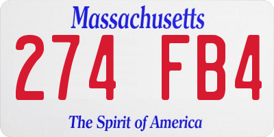 MA license plate 274FB4