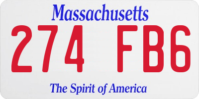 MA license plate 274FB6