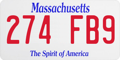 MA license plate 274FB9