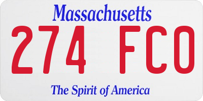 MA license plate 274FC0
