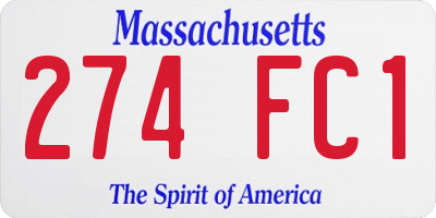 MA license plate 274FC1