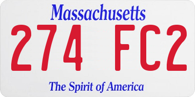 MA license plate 274FC2