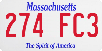 MA license plate 274FC3