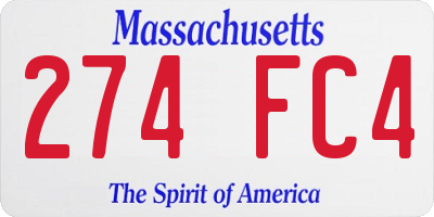 MA license plate 274FC4