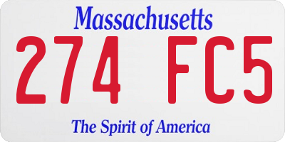 MA license plate 274FC5