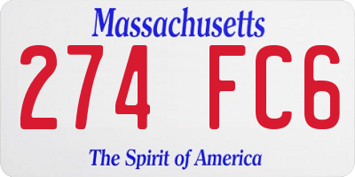 MA license plate 274FC6