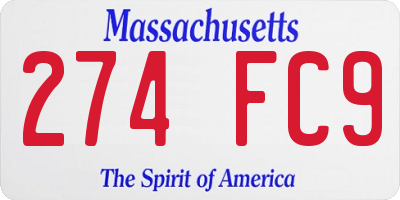 MA license plate 274FC9