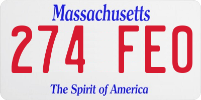 MA license plate 274FE0