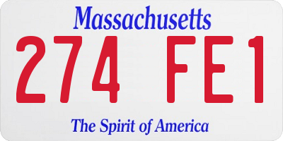 MA license plate 274FE1