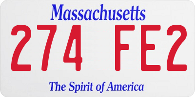 MA license plate 274FE2