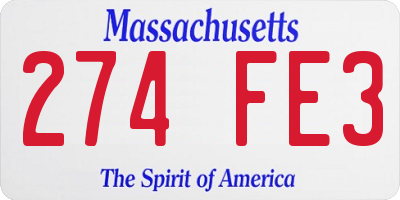 MA license plate 274FE3