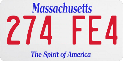MA license plate 274FE4
