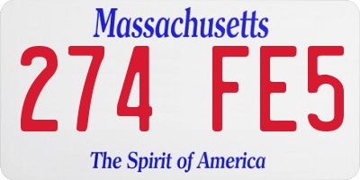 MA license plate 274FE5