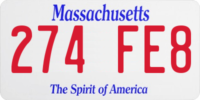 MA license plate 274FE8