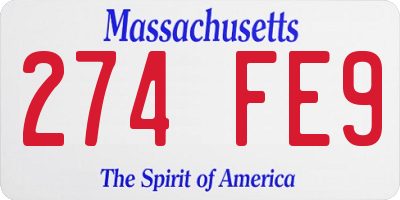 MA license plate 274FE9