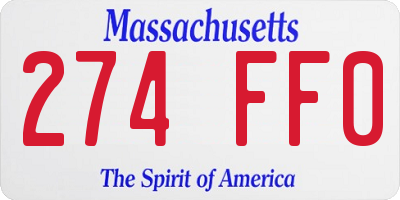 MA license plate 274FF0