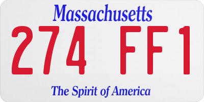MA license plate 274FF1