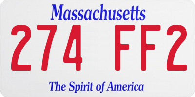 MA license plate 274FF2
