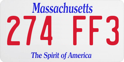 MA license plate 274FF3