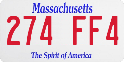 MA license plate 274FF4
