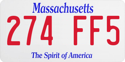 MA license plate 274FF5