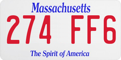 MA license plate 274FF6