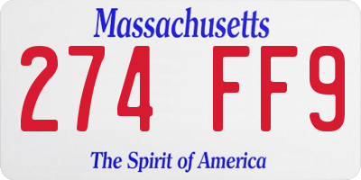 MA license plate 274FF9