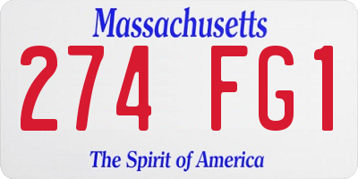 MA license plate 274FG1