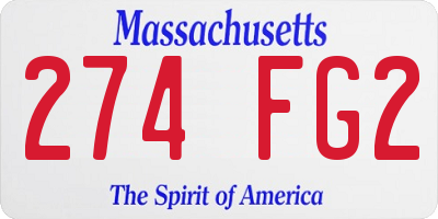 MA license plate 274FG2