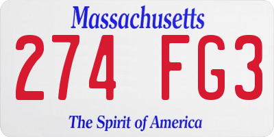 MA license plate 274FG3