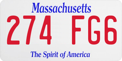 MA license plate 274FG6
